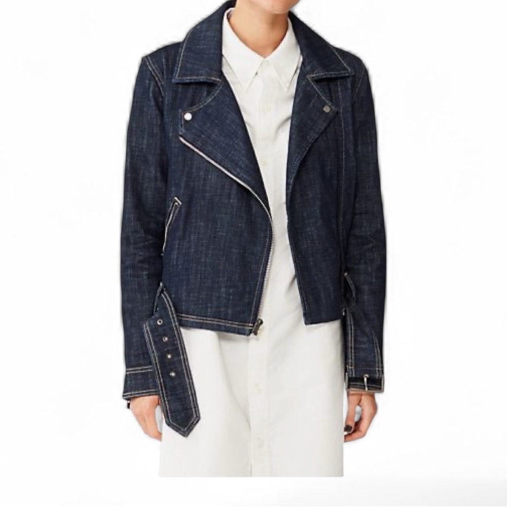 Kate Spade “Saturday” Dark Denim Jacket with Accent Zippers